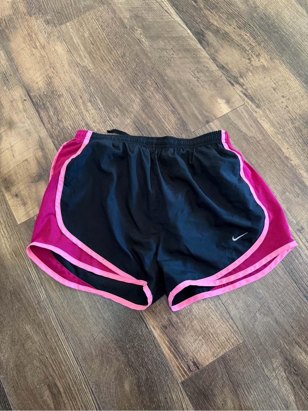 Nike Women's Black Shorts with Pink Trim